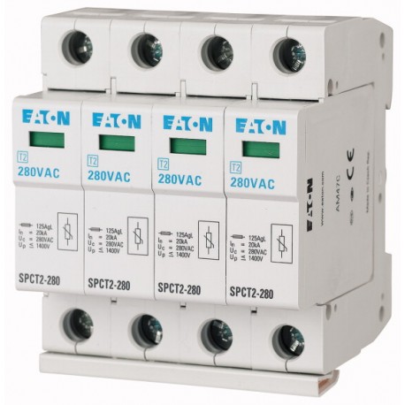 SPCT2-580/4 167616 EATON ELECTRIC Plug-in surge arresters, 4p, 580VAC, 4x20kA