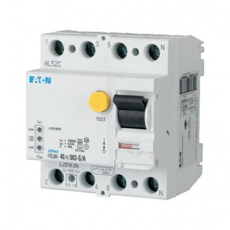 FRCDM-63/4/03-G/A 168651 EATON ELECTRIC Interrupteur différentiel électronique, 63A, 4p, 300mA, type G/A