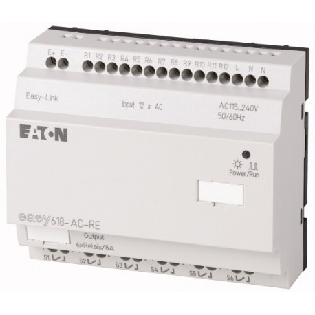 EASY618-AC-RE 212314 0004520945 EATON ELECTRIC Extension d'entrées/sorties, 240VAC, 12 entr. TOR, 6 sort.TOR..