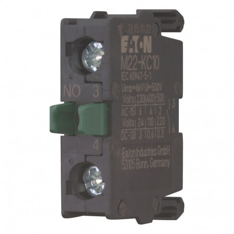 M22-KC10 216380 Y7-216380 EATON ELECTRIC M22-KC10Q auxiliar contato 1NO volta