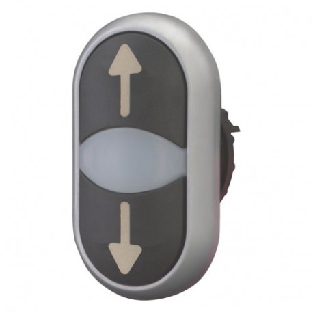 M22-DDL-S-X7/X7 216710 Y7-216710 EATON ELECTRIC Pulsante doppio, +indicatore luminoso, nero/bianco/nero, sim..
