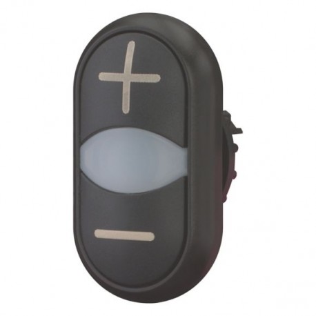 M22S-DDL-S-X4/X5 218146 Y7-218146 EATON ELECTRIC Pulsante doppio +indicatore luminoso, nero +/bianco/nero -