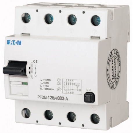 PFDM-125/4/003-A 235920 FRCDM-40/4/003-G/A EATON ELECTRIC Interruttore differenziali, 125A, 4p, 0,03mA, curv..