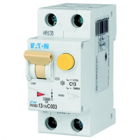 PKNM-13/1N/C/003-MW 236140 EATON ELECTRIC RCD/MCB combination switch, 13A, 30mA, miniature circuit-br. type ..