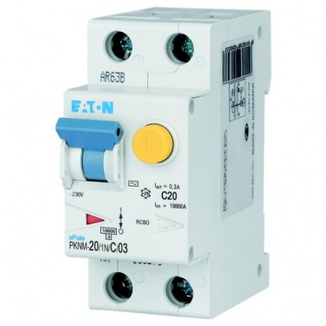 PKNM-20/1N/C/03-MW 236247 Y7-236247 EATON ELECTRIC Int. Combinado, 1P+N, curva C, 20A, 300mA