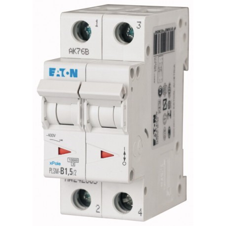 PLSM-D1,5/2-MW 242414 EATON ELECTRIC Over current switch, 1, 5 A, 2 p, type D characteristic