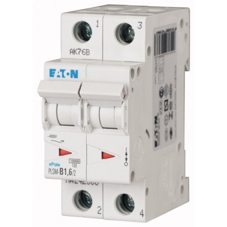 PLSM-D1,6/2-MW 242415 EATON ELECTRIC Over current switch, 1, 6 A, 2 p, type D characteristic
