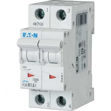 PLSM-D1,6/2-MW 242415 EATON ELECTRIC Miniature circuit breaker (MCB), 1, 6 A, 2 p, type D characteristic