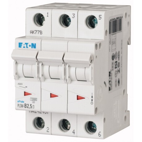 PLSM-B2,5/3-MW 242437 EATON ELECTRIC Miniature circuit breaker (MCB), 2, 5 A, 3 p, type B characteristic