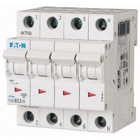 PLSM-C3,5/3N-MW 242534 EATON ELECTRIC Int. magnetotérmico, 3P+N, curva C, 3,5A