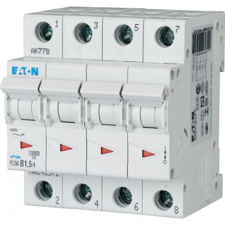 PLSM-B1,5/4-MW 242572 EATON ELECTRIC Miniature circuit breaker (MCB), 1, 5 A, 4 p, type B characteristic
