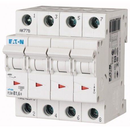 PLSM-B1,6/4-MW 242573 EATON ELECTRIC Over current switch, 1, 6 A, 4 p, type B characteristic
