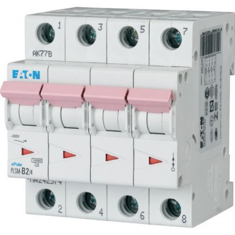PLSM-B2/4-MW 242574 EATON ELECTRIC Over current switch, 2A, 4 p, type B characteristic