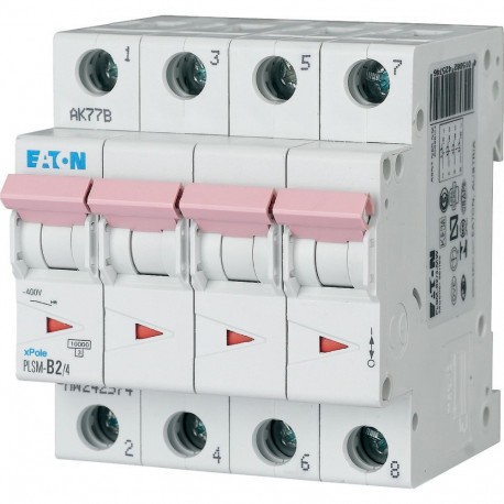 PLSM-B2/4-MW 242574 EATON ELECTRIC Interruttore protettore, 2A, 4p, curva caratteristica B