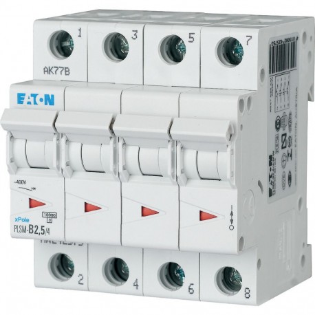 PLSM-B2,5/4-MW 242575 EATON ELECTRIC Miniature circuit breaker (MCB), 2, 5 A, 4 p, type B characteristic