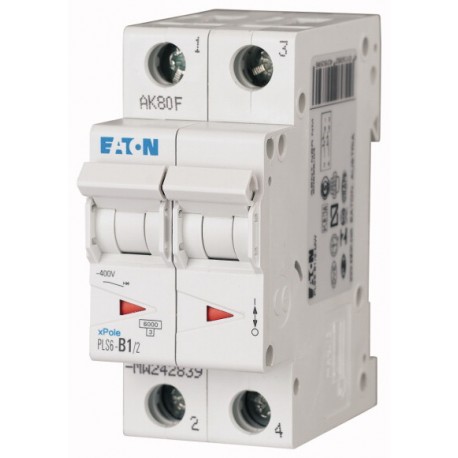 PLS6-C0,25/2-MW 242862 EATON ELECTRIC Over current switch, 0, 25 A, 2 p, type C characteristic