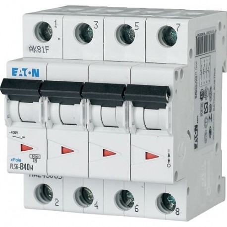 PLS6-D40/4-MW 243114 Y7-243114 EATON ELECTRIC Interruttore protettore 40 A 4p curva caratteristica D
