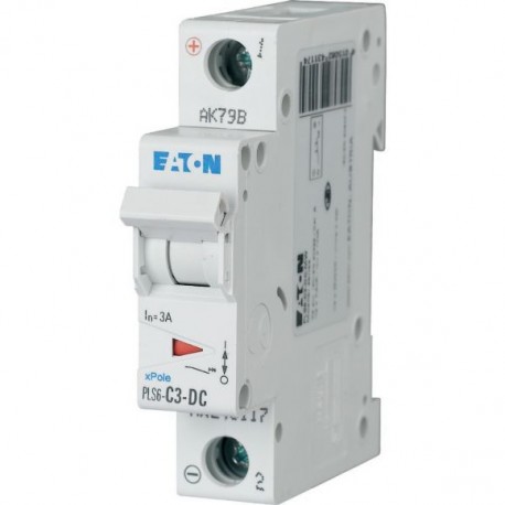 PLS6-C3-DC-MW 243117 EATON ELECTRIC Защитный выключатель LS, 3A, 1p, C-Char, пост. ток (dc)