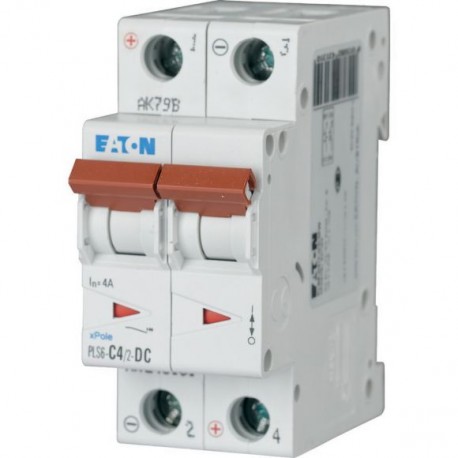 PLS6-C4/2-DC-MW 243131 0001609286 EATON ELECTRIC Over current switch, 4A, 2p, type C characteristic, DC