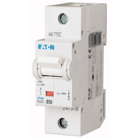 PLHT-D50 247994 0001609544 EATON ELECTRIC Interruttore LS, 50A, 1p, curva caratteristica D, AC