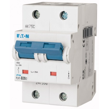 PLHT-B20/2 247998 EATON ELECTRIC Interruttore LS, 20A, 2p, curva caratteristica B, AC