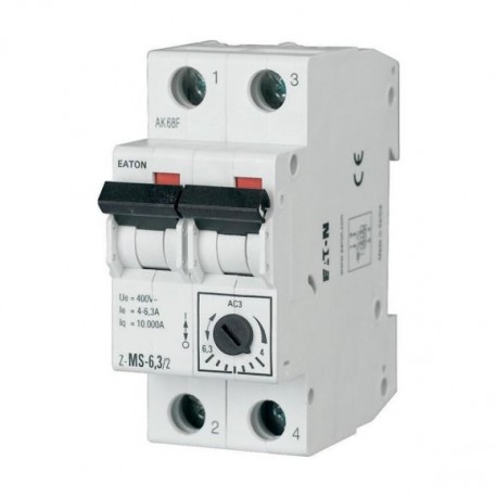 Z-MS-6,3/2 248397 Z-MS-6.3/2 EATON ELECTRIC Motor-Protective Circuit-Breakers, 4-6, 3A, 2 p