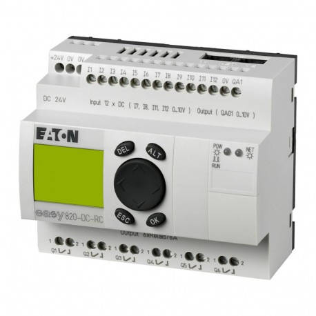 EASY820-DC-RC 256271 0004520965 EATON ELECTRIC Relè di comando, 24VDC, 12DI(4AI), 6DO-relè, 1AO, display, or..
