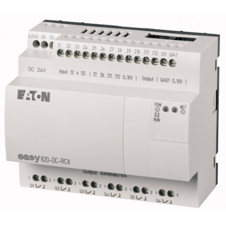 EASY820-DC-RCX 256272 0004520967 EATON ELECTRIC 6s módulo 12e / 24VDC r sem display, 1salida analógico