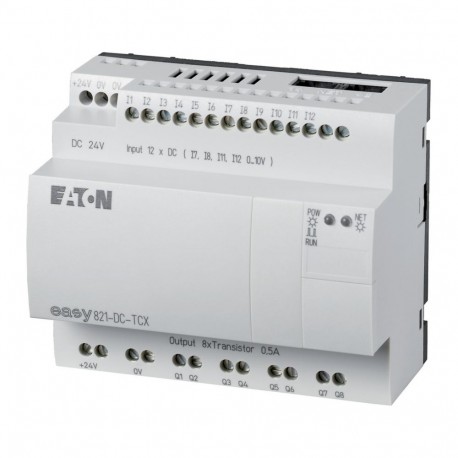 EASY821-DC-TCX 256274 0004520969 EATON ELECTRIC Module logique, 24V DC, 12 entr. TOR (4 entr. analog.) 8 sor..