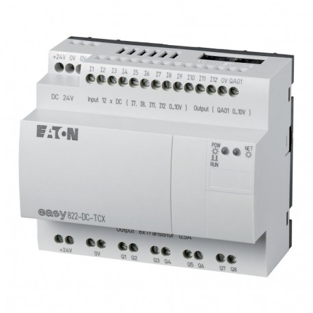 EASY822-DC-TCX 256276 0004520972 EATON ELECTRIC Module logique, 24V DC, 12 entr. TOR (4 entr. analog.) 8 sor..