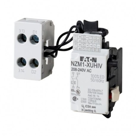 NZM1-XUHIV480-525AC 259543 EATON ELECTRIC Bobina de mínima, 480-525VAC, +2 contacto avanzado N/O