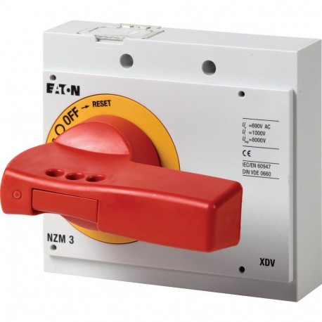 NZM3-XDVR 260140 Y7-260140 EATON ELECTRIC Maniglia rotativa, rossa-gialla, lucchettabile, grandezza 3
