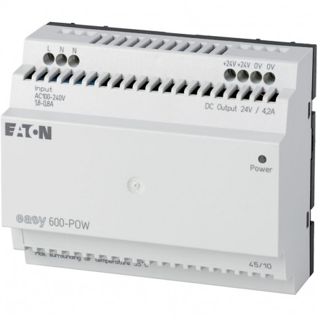 EASY600-POW 262399 EATON ELECTRIC Comutação de modo de fonte de alimentação 100-240VAC/24VDC, 4.2 A, 1 fase ..