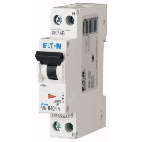 PLN6-C40/1N-MW 263178 EATON ELECTRIC Защитный выключатель LS, 40A, 1p+N, C-Char