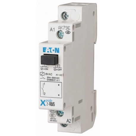 Z-R8/S 265164 EATON ELECTRIC Relais modulaire, 8VAC/50Hz, 1 s, 20A, 1PE