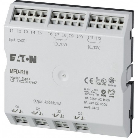 MFD-R16 265254 0004519704 EATON ELECTRIC Module d'E/S, 24V DC, pour MFD-CP8/CP10, 12 entr. TOR (4 entr. anal..