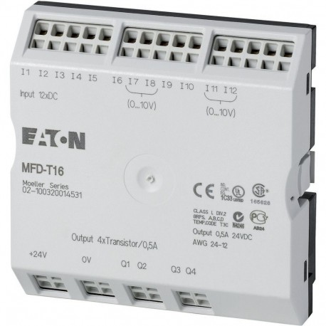 MFD-T16 265255 0004519705 EATON ELECTRIC Módulo de E/S MFD 24 V DC 12ED(4EA), 4SD Para MFD-CP8/CP10
