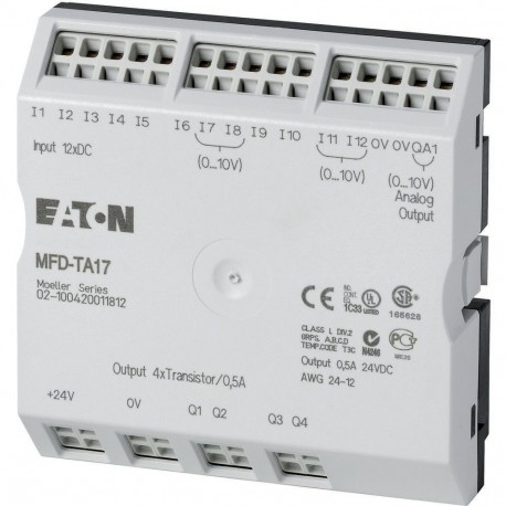 MFD-TA17 265256 0004519707 EATON ELECTRIC Módulo de E/S MFD 24 V DC 12ED(4EA), 4SD, 1SA Para MFD-CP8/CP10