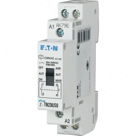 Z-TN230/1S1O 267975 EATON ELECTRIC Pre-selection relay, 230VAC/50Hz, 1N/O+1N/C, 20A, 1HP