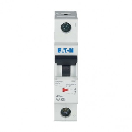 FAZ-K6/1 278595 EATON ELECTRIC Miniature circuit breaker (MCB), 6A, 1p, K-Char, AC