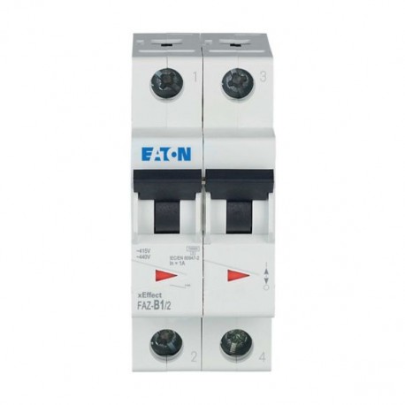 FAZ-B1/2 278719 EATON ELECTRIC Автоматический выключатель 1А, кривая отключения В, 2 полюса, откл. способнос..