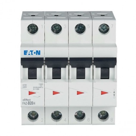 FAZ-B20/4 279036 Y7-279036 EATON ELECTRIC Int. magnetotérmico FAZ, 20A, 4P, curva B