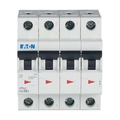 FAZ-K6/4 279095 EATON ELECTRIC Leitungsschutzschalter, 6A, 4p, K-Char