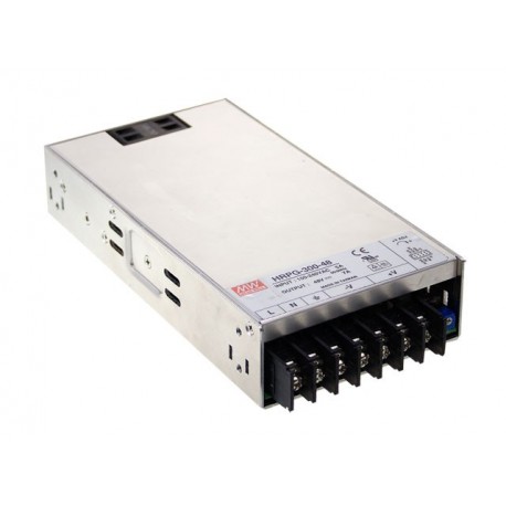 HRPG-300-24 MEANWELL AC-DC Single output enclosed power supply, Output 24VDC / 14A, 1U low profile, fan cool..