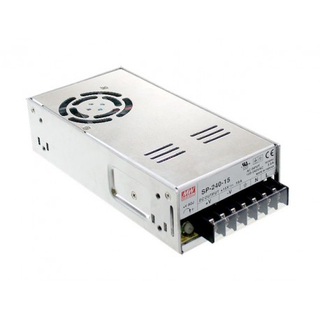 SP-240-12 MEANWELL AC-DC Enclosed power supply, Output 12VDC / 20A, PFC, forced air cooling