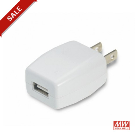 GS05U-USB MEANWELL Wandadapter AC/DC, Ausgang 5VDC / 1A, Stecker USA, 2-pin, USB-ausgang