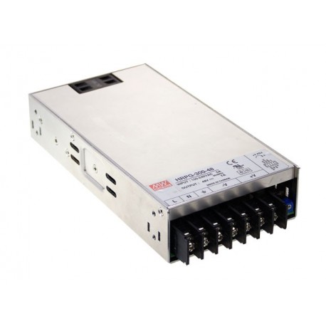 HRPG-300-15 MEANWELL Источник питания AC-DC закрыт один выход, Выход 15VDC / 22А, 1U низкопрофильный, вентил..