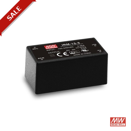 IRM-15-3.3 MEANWELL Alimentation AC-DC encapsulé, Entrée 85-264 VAC, Sortie 3.3 VDC / 3,5 A, à montage sur c..
