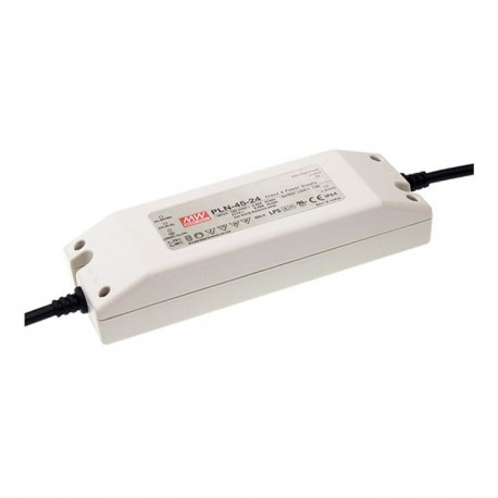 PLN-45-24 MEANWELL AC-DC Single output LED driver Mix mode (CV+CC), Output 24VDC / 1.9A, cable output, Encap..