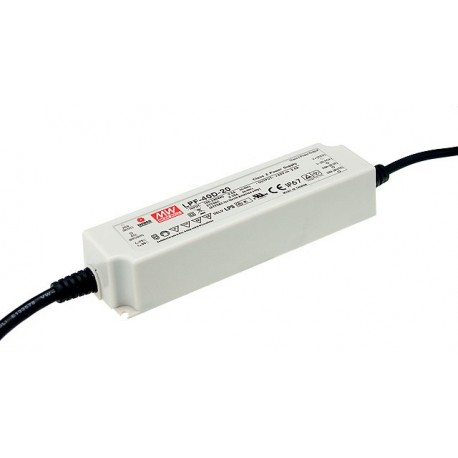 LPF-40D-20 MEANWELL AC-DC Single output LED driver Mix mode (CV+CC), Output 20VDC / 2A, cable output, Dimmin..